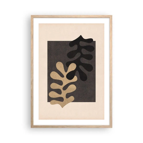 Plakat i ramme af lyst egetræ - Fravær og supplement - 50x70 cm