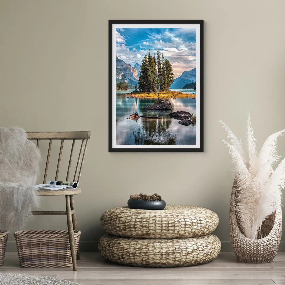 Plakat i sort ramme - Over store og klare vande… - 40x50 cm