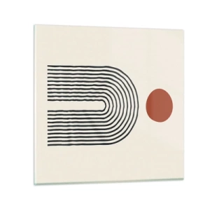 Billede på glas - Magnetisme af former og farver - 30x30 cm