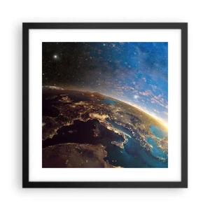 Plakat i sort ramme - Lad os se på hinanden på afstand - 40x40 cm