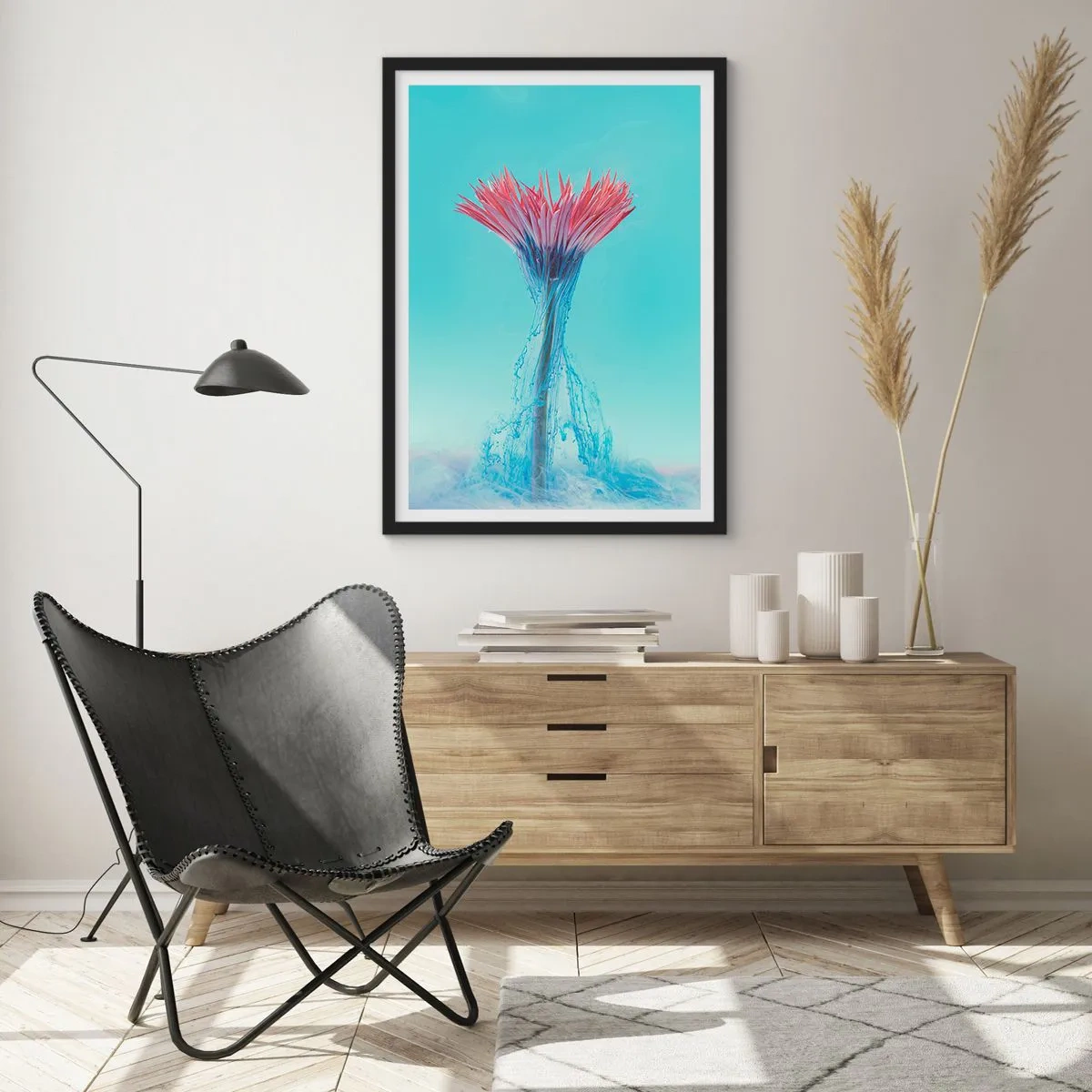 Plakat i sort ramme - I en nærende omfavnelse - 40x50 cm