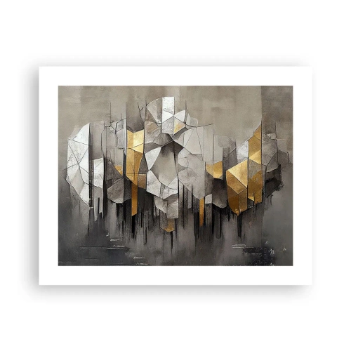 Plakat - Komposition lavet af is og lys - 50x40 cm