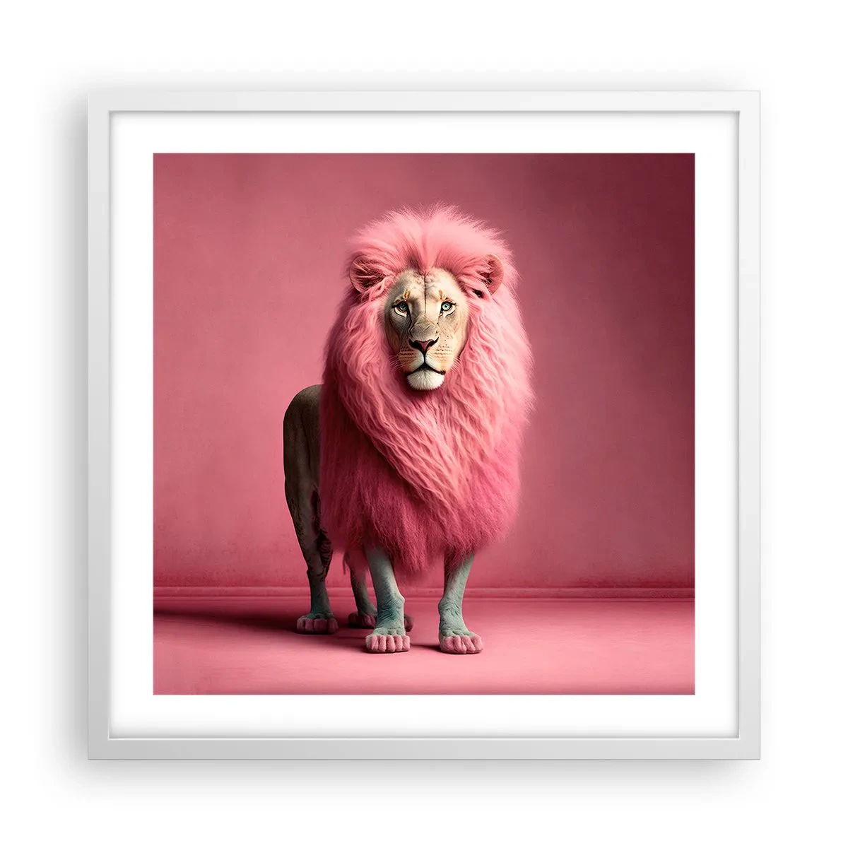 Plakat i hvid ramme - Og du er ikke længere bange - 50x50 cm