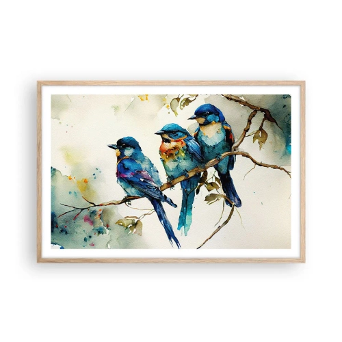 Plakat i ramme af lyst egetræ - Er han fornærmet? - 91x61 cm