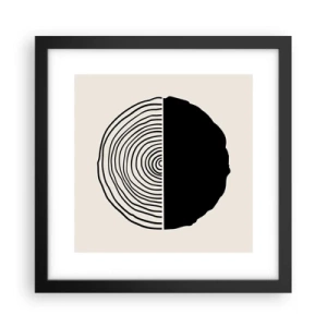 Plakat i sort ramme - Halvt og halvt - 30x30 cm