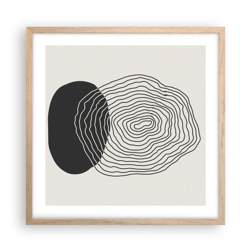Plakat i ramme af lyst egetræ - Varighed og vibration - 50x50 cm
