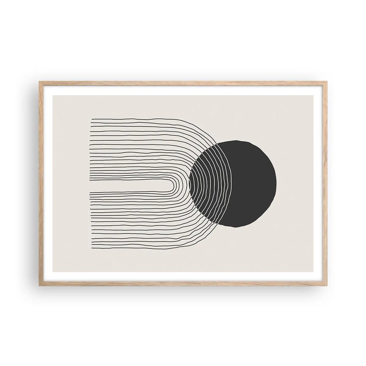 Plakat i ramme af lyst egetræ - Rystende og selvsikker - 100x70 cm