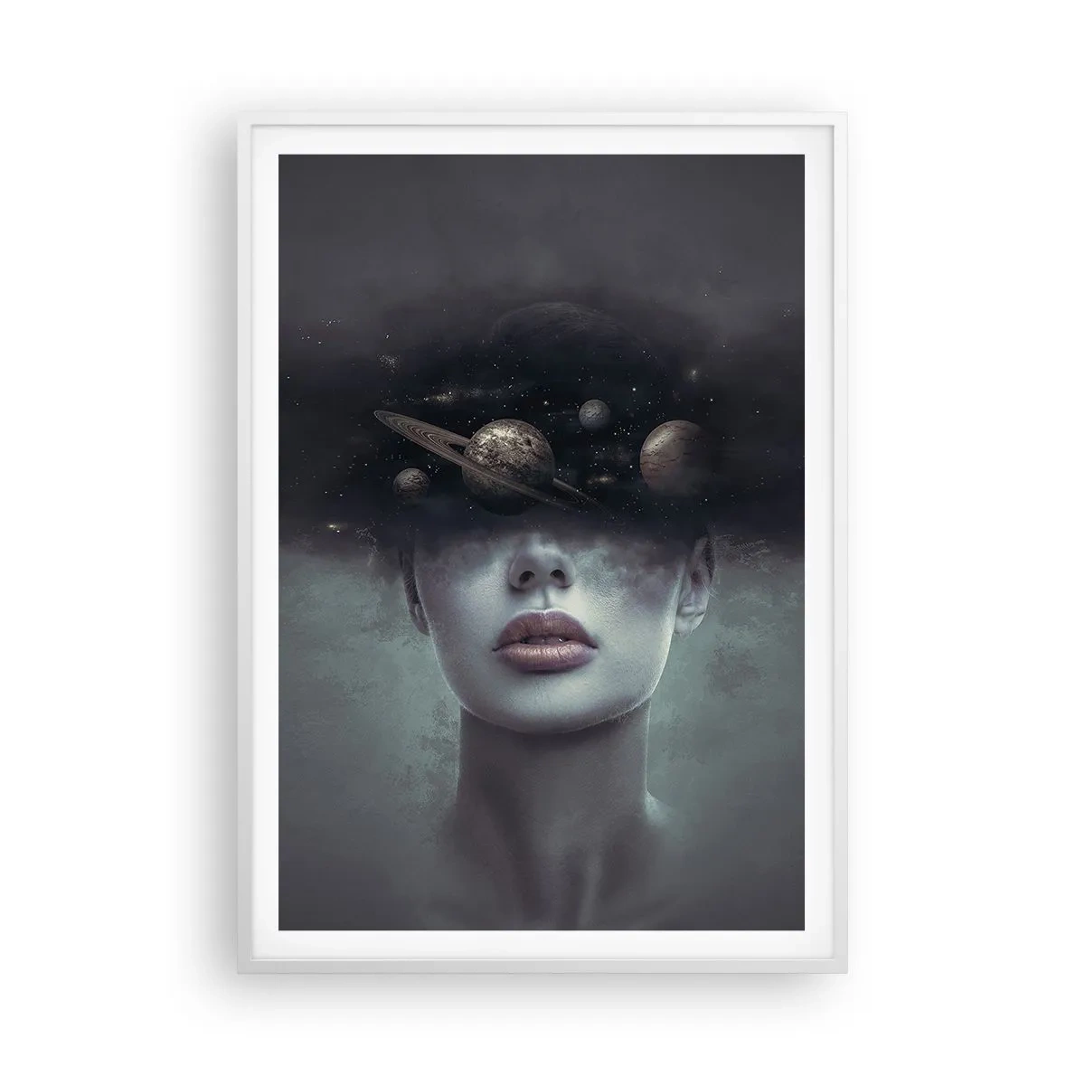 Plakat i hvid ramme - Og planeterne er ved at gå amok... - 70x100 cm