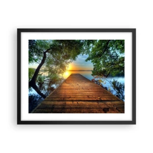 Plakat i sort ramme - Tag dig god tid, sæt dig ned - 50x40 cm