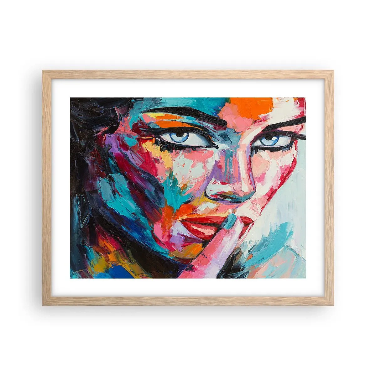Plakat i ramme af lyst egetræ - Vores første hemmelighed - 50x40 cm