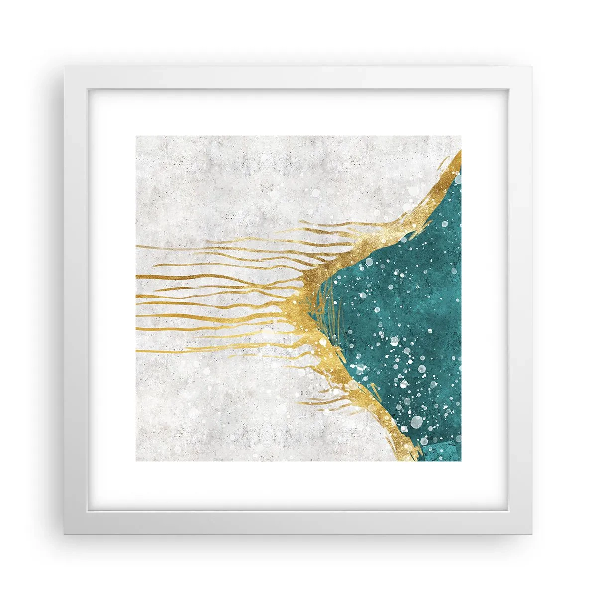 Plakat i hvid ramme - Gyldent tidevand - 30x30 cm