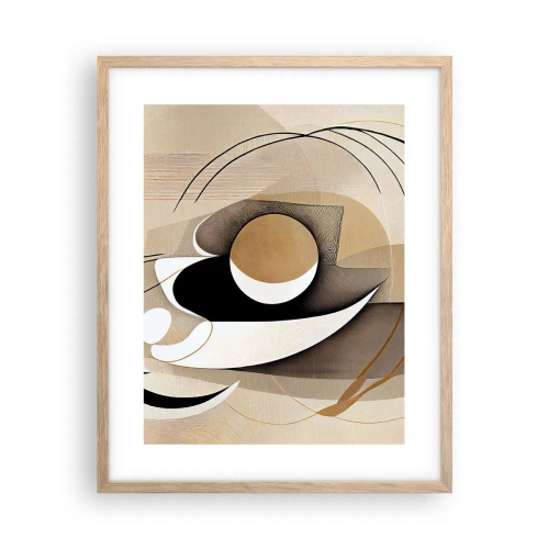 Plakat i ramme af lyst egetræ - Komposition: essensen af ting - 40x50 cm