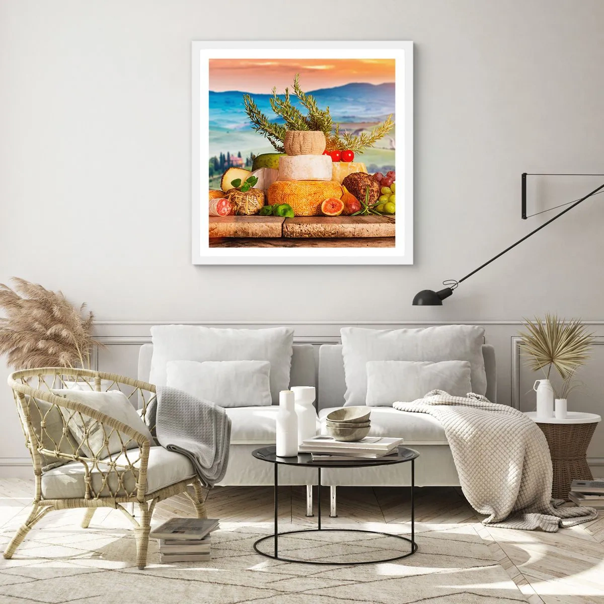 Plakat i hvid ramme - Italiensk livsglæde - 50x50 cm