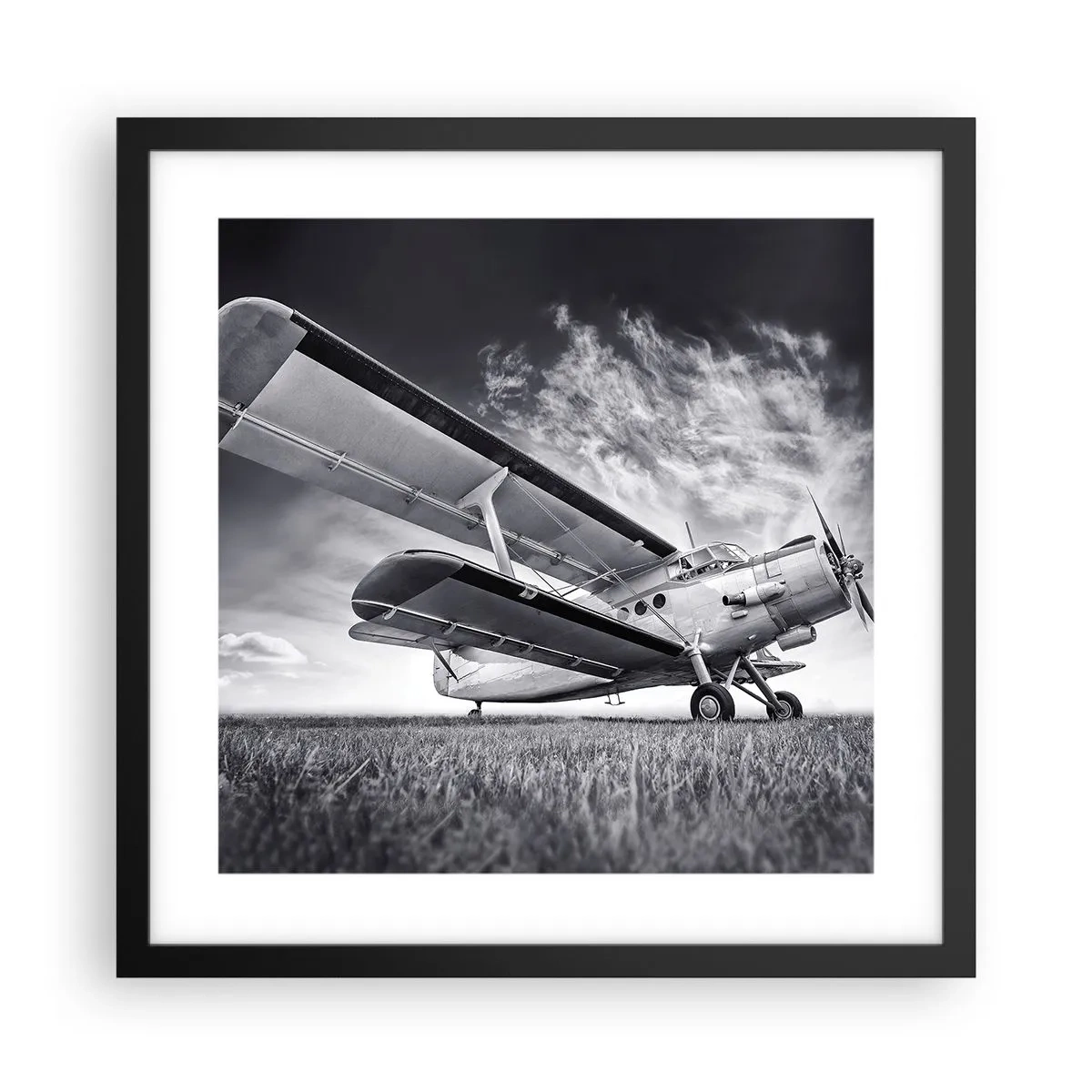 Plakat i sort ramme - Den bevingede vandringsmand - 40x40 cm