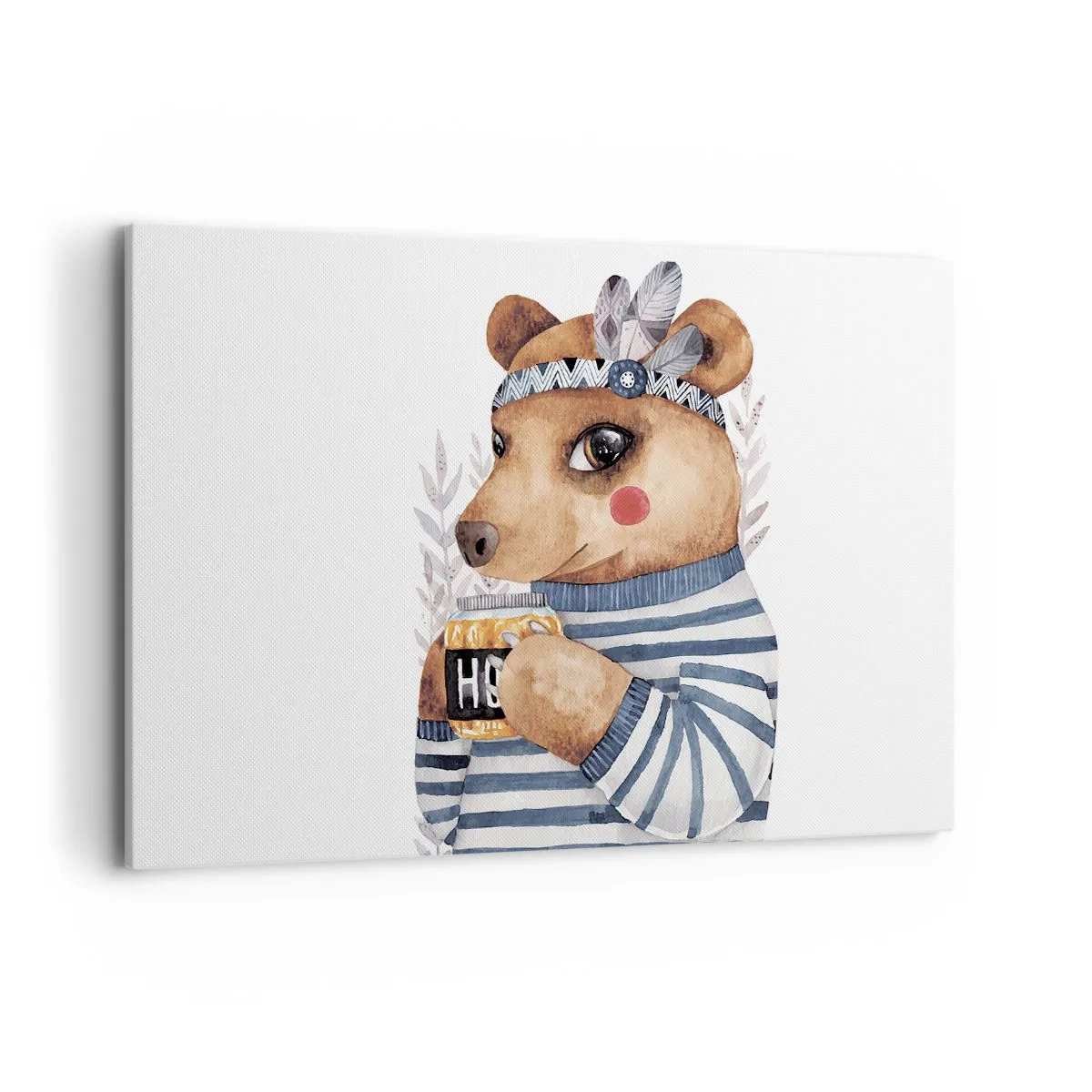 Lærredstryk - Billede på lærred - Søde bjørn - 120x80 cm