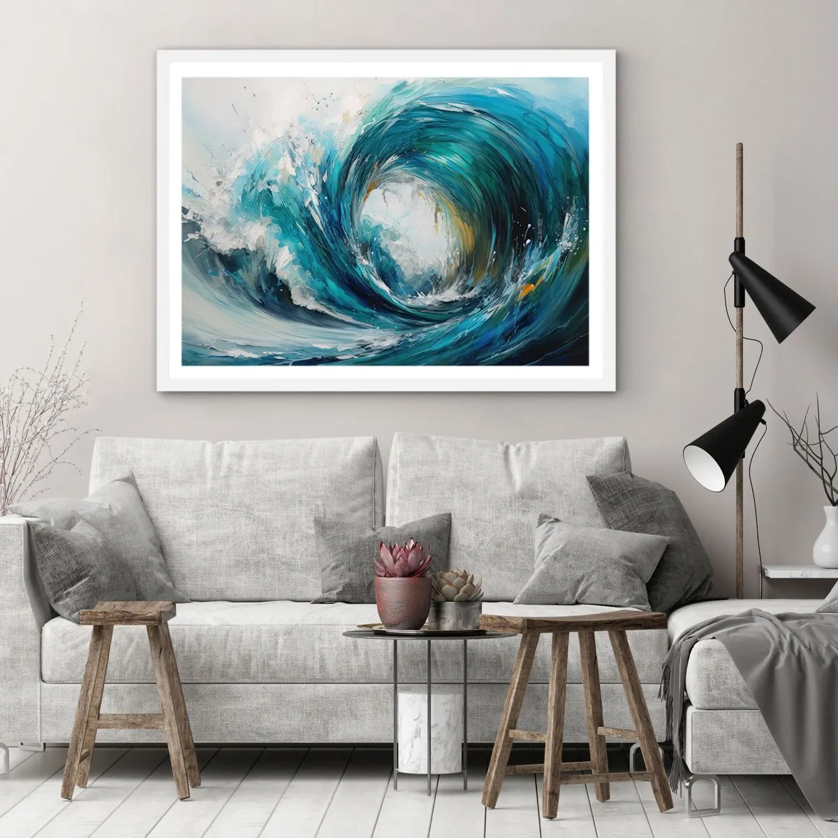 Plakat i hvid ramme - Havets portal - 70x50 cm