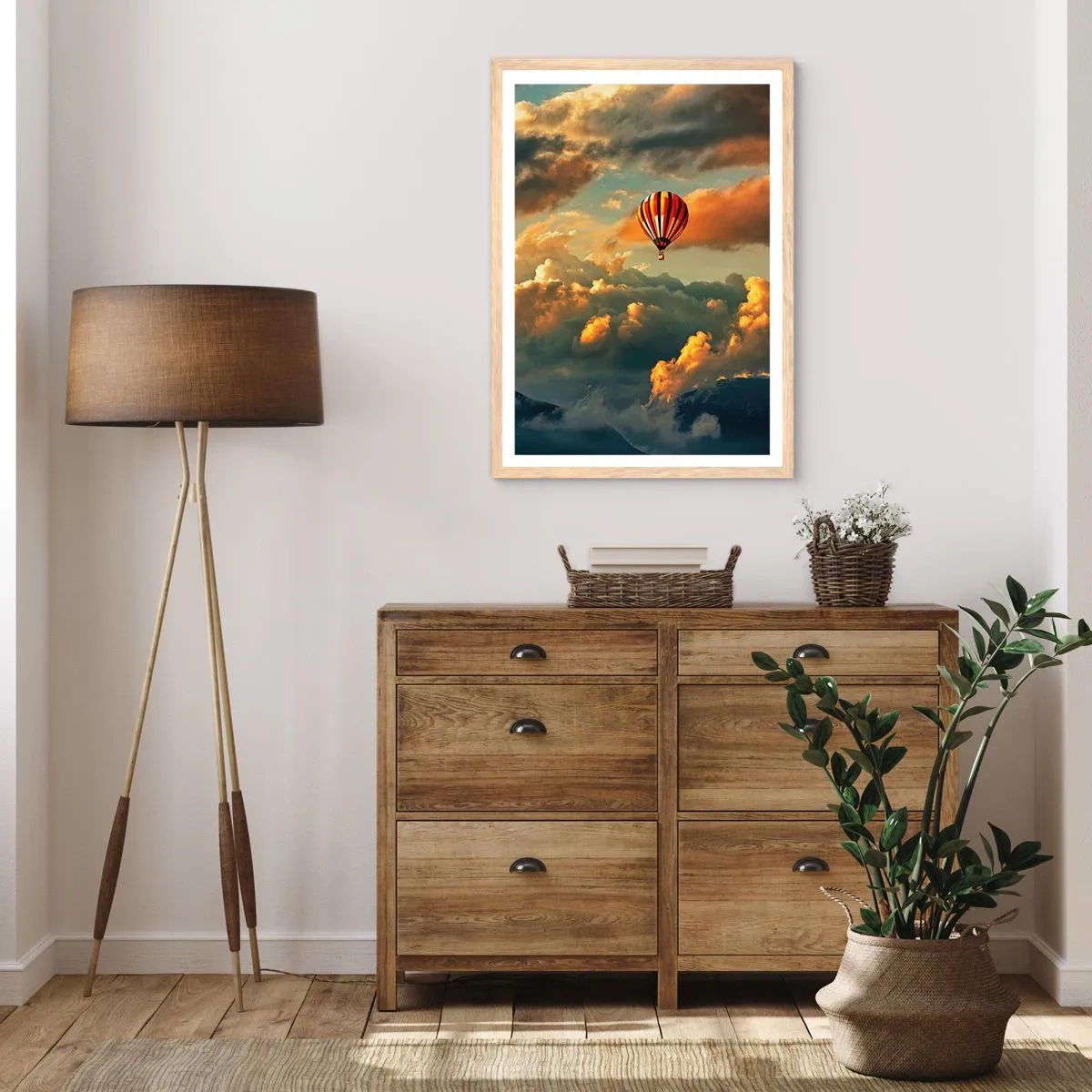 Plakat i ramme af lyst egetræ - Jeg går, fordi jeg vil - 30x40 cm