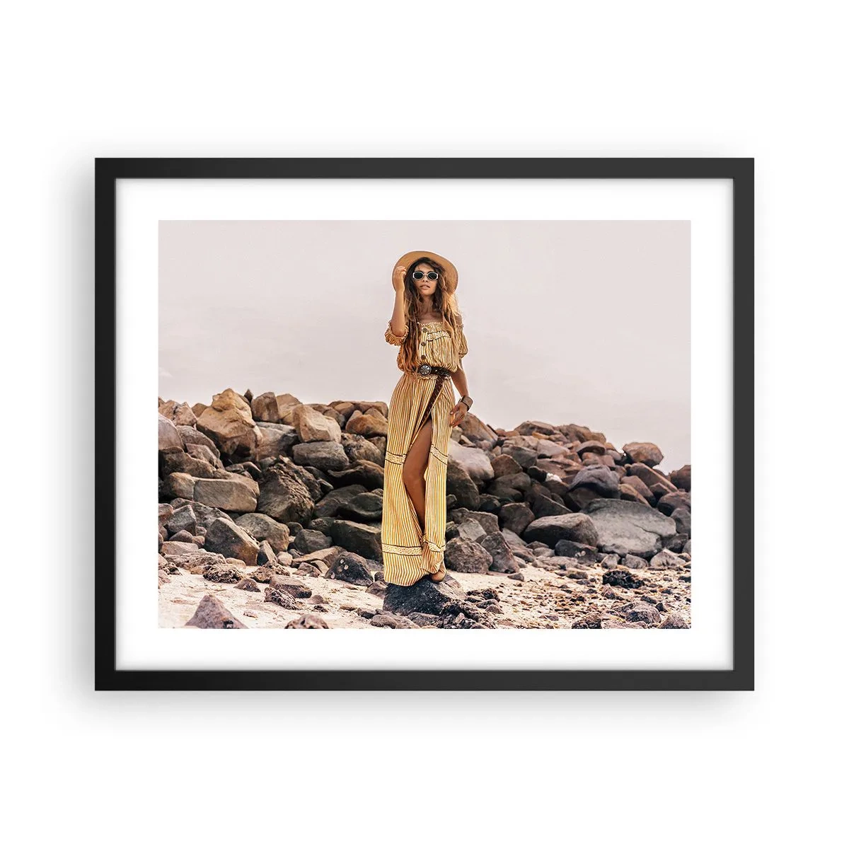 Plakat i sort ramme - Magien ved sten - 50x40 cm