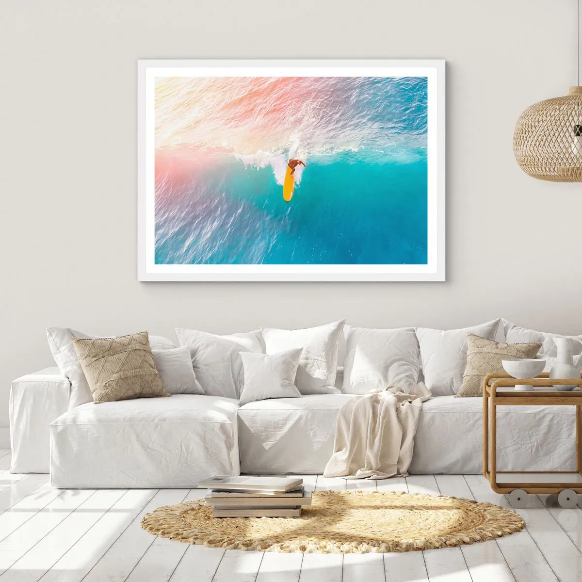Plakat i hvid ramme - Ocean rytter - 50x40 cm