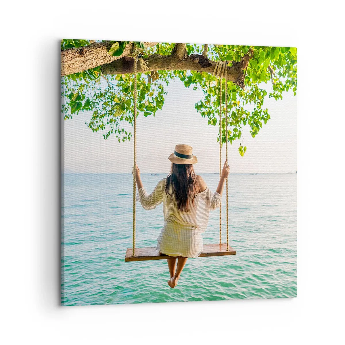 Lærredstryk - Billede på lærred - Livet er smukt - 50x50 cm