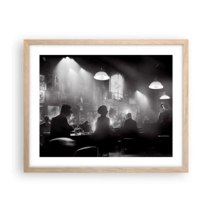 Plakat i ramme af lyst egetræ - I en jazzet stemning - 50x40 cm