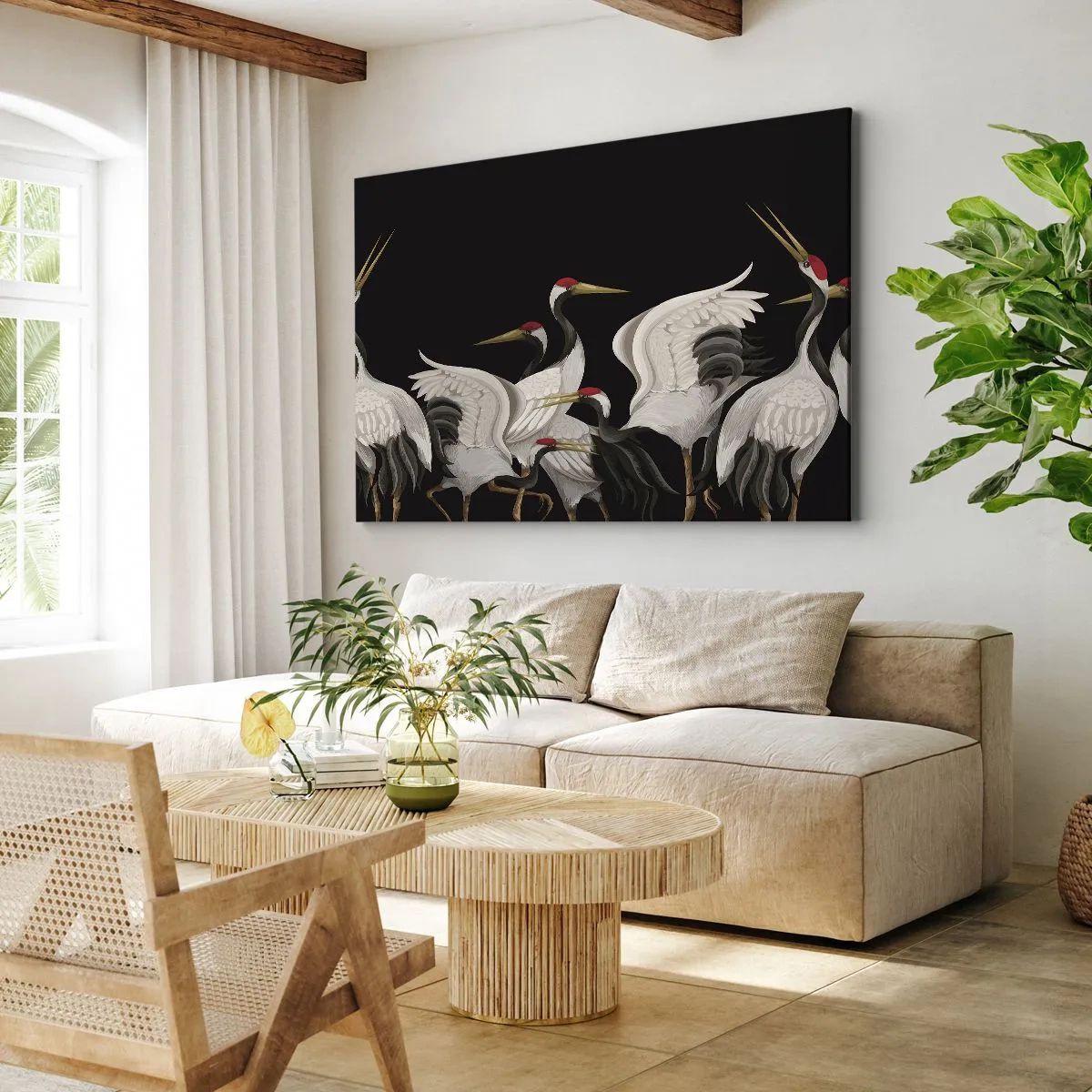 Lærredstryk - Billede på lærred - Fugle anliggender - 70x50 cm