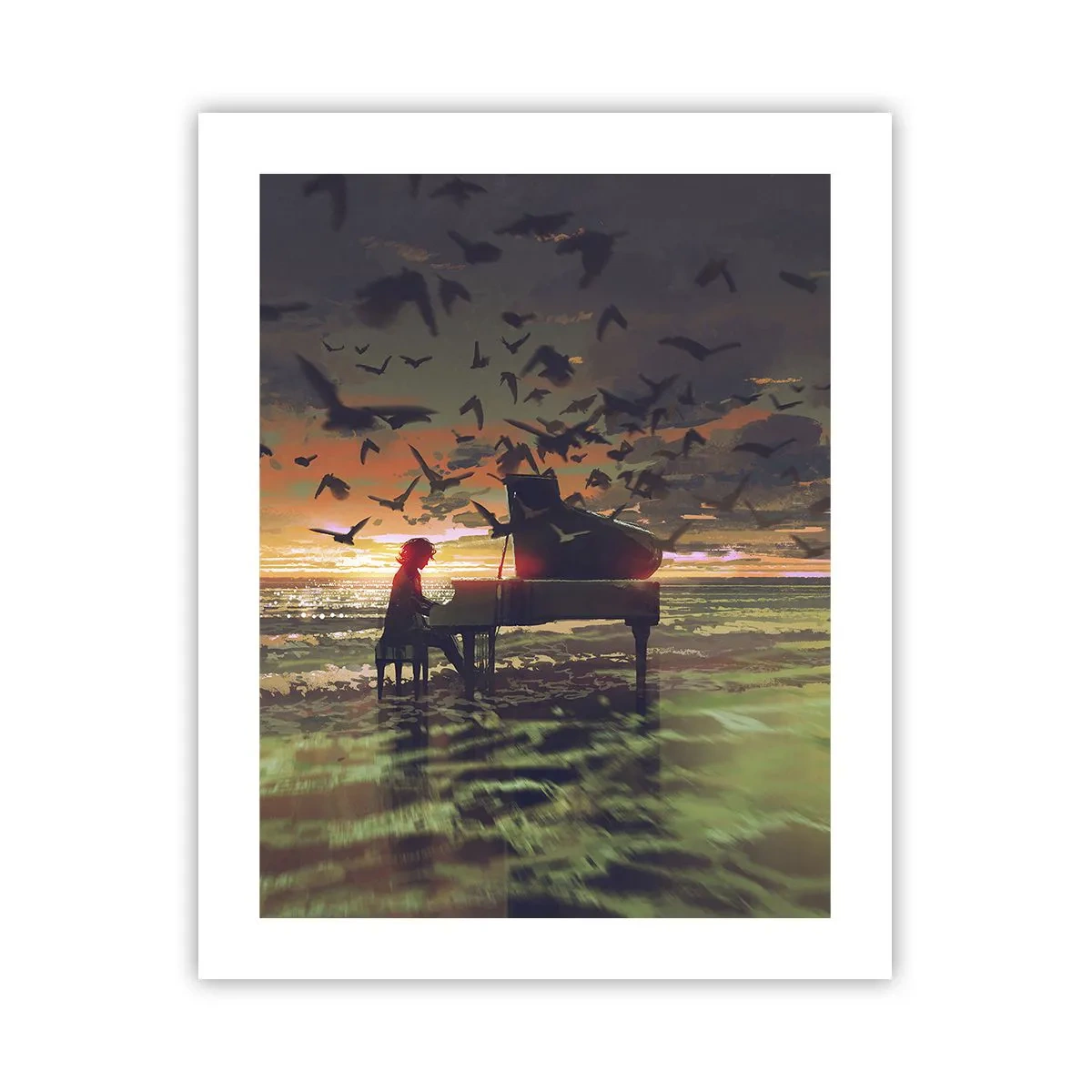 Plakat - Koncert for klaver og bølger - 40x50 cm