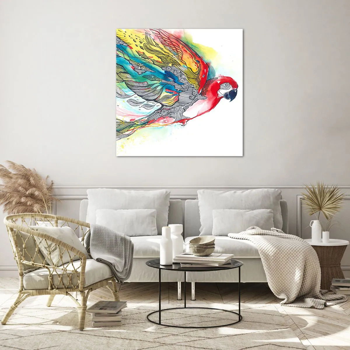 Billede på glas - Lev farverigt - 70x70 cm