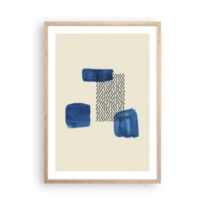 Plakat i ramme af lyst egetræ - Abstrakt kvartet - 50x70 cm