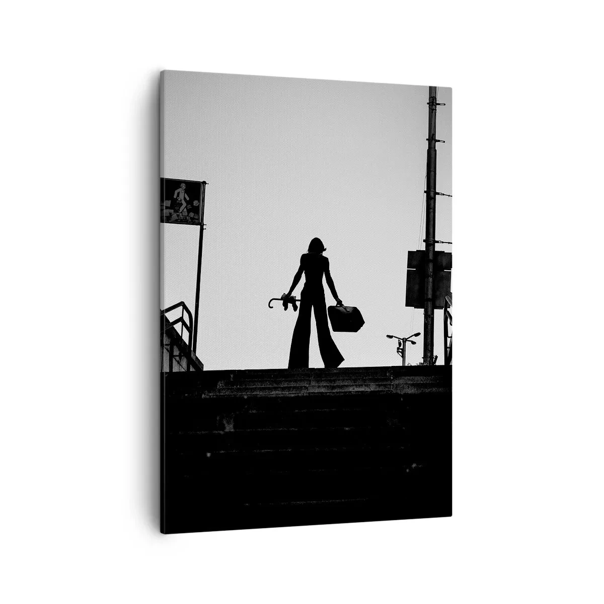 Lærredstryk - Billede på lærred - Vandring i byen - 50x70 cm