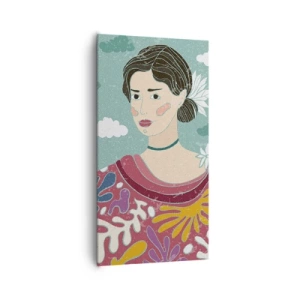 Lærredstryk - Billede på lærred - Med melankoli i dit blik - 65x120 cm