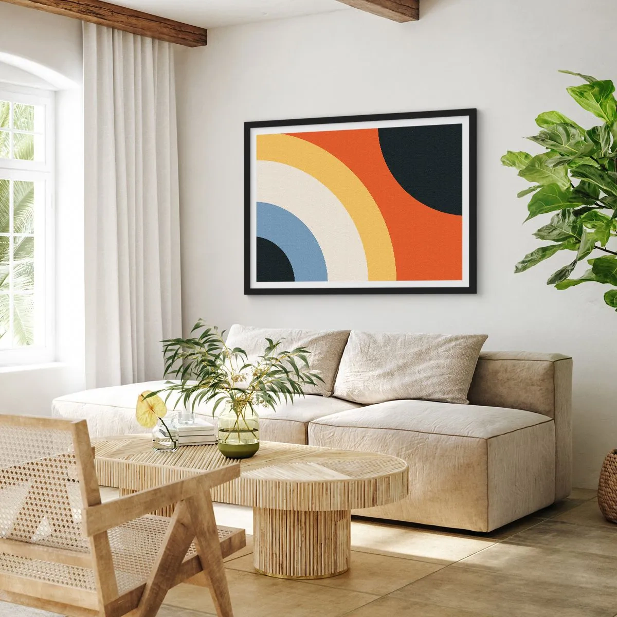 Plakat i sort ramme - Over for hinanden - 91x61 cm