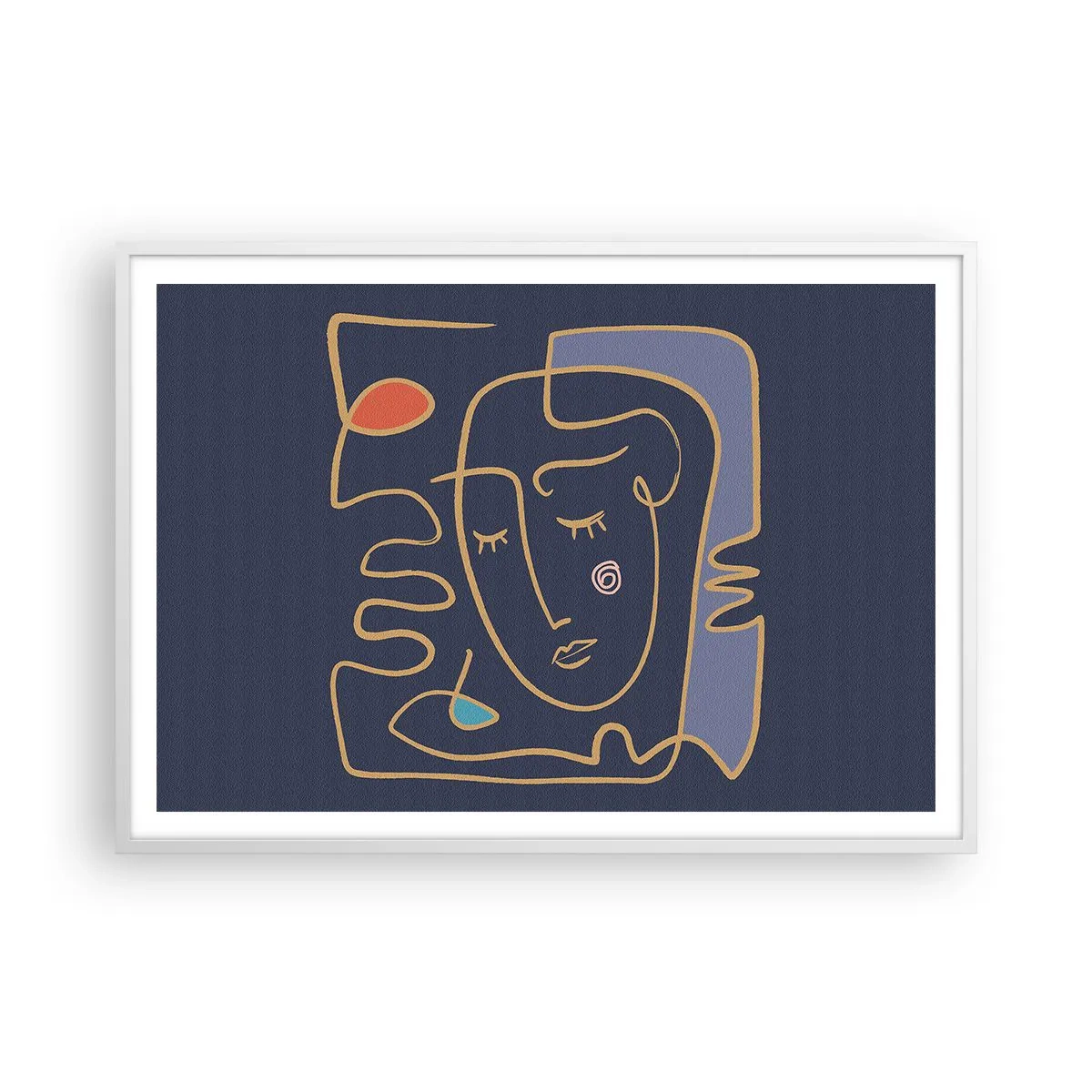 Plakat i hvid ramme - I drømmerier - 100x70 cm