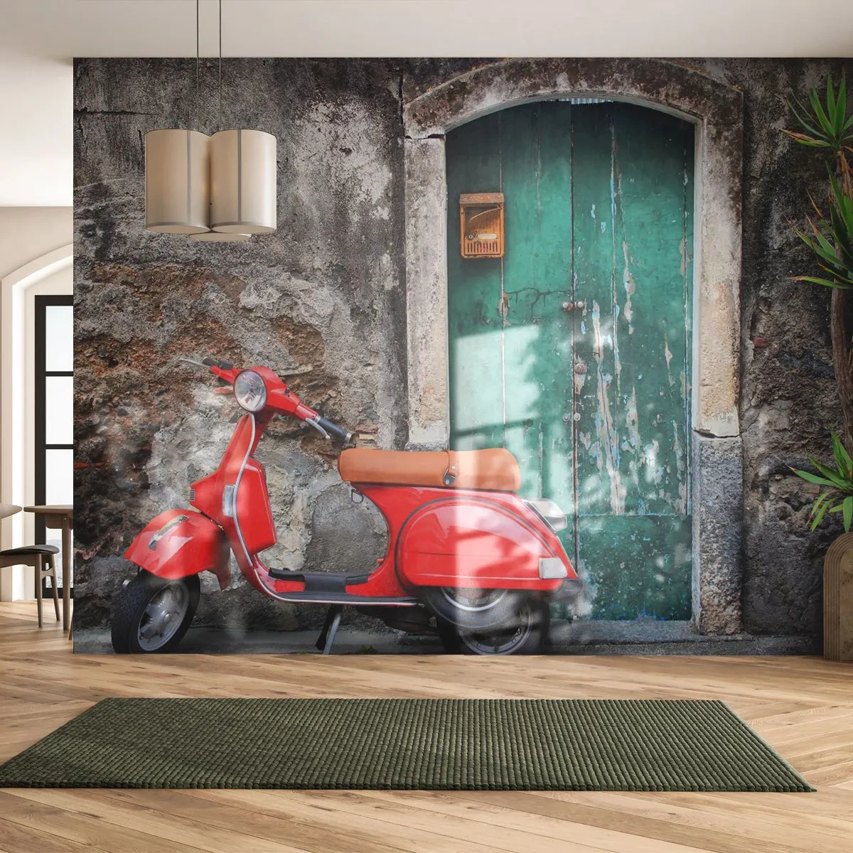Fototapet Premium Canvas - Italiensk ferie - Automotive, Scooter, Italien - 350x256 cm