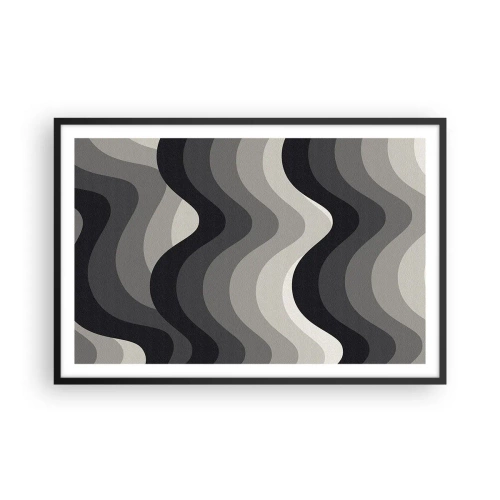 Plakat i sort ramme - Bølge efter bølge - 91x61 cm