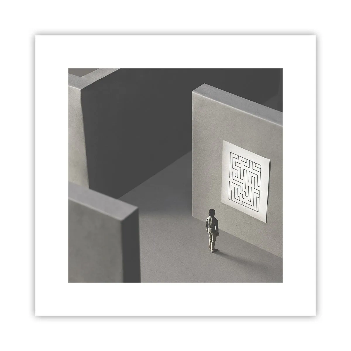 Plakat - Men hvor er jeg? - 30x30 cm