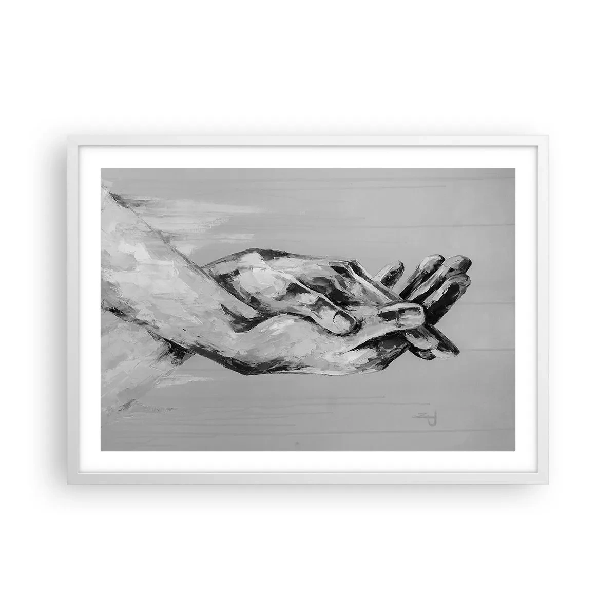 Plakat i hvid ramme - Begyndelsen ... - 70x50 cm