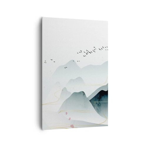Lærredstryk - Billede på lærred - Over toppene - 80x120 cm