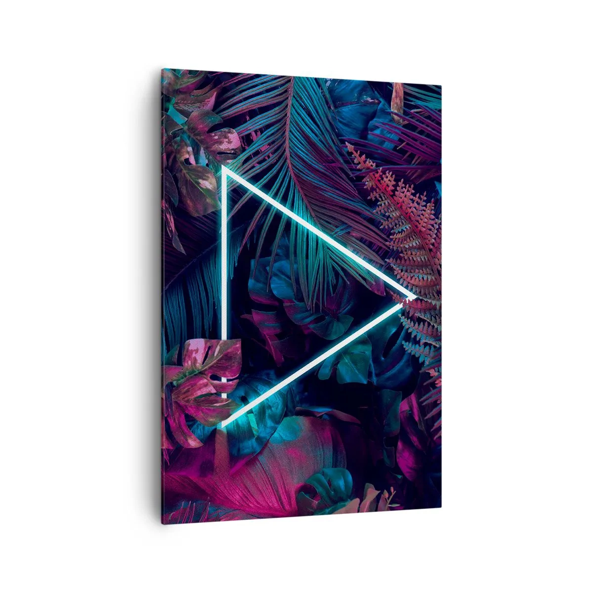Lærredstryk - Billede på lærred - Have i disco-stil - 70x100 cm