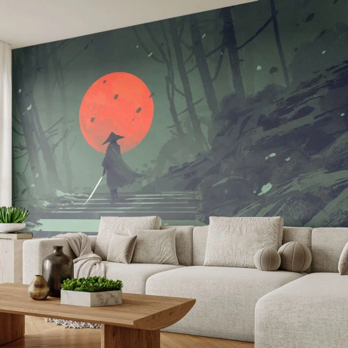 Fototapet Premium Canvas - Den røde månes kriger - Abstraktion, Fantasi, Kriger - 400x280 cm
