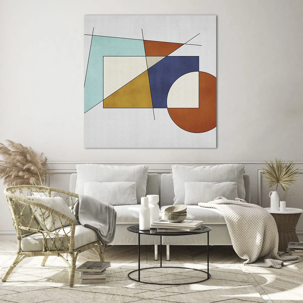 Billede på glas - Abstraktion: modernistisk leg - 40x40 cm