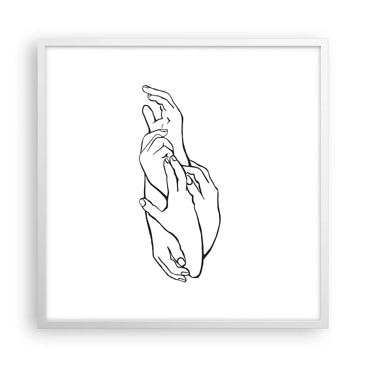 Plakat i hvid ramme - God berøring - 60x60 cm