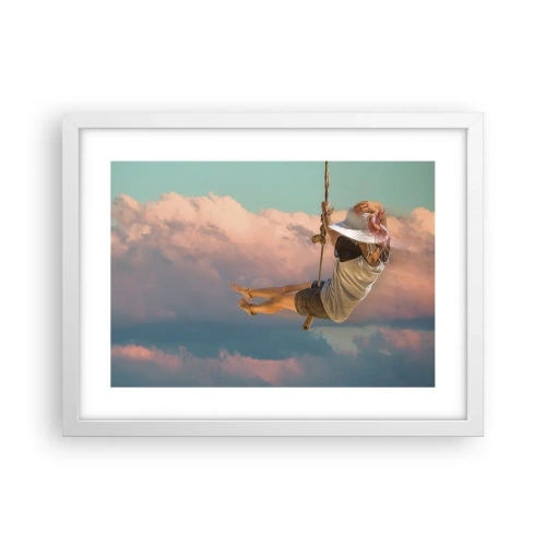 Plakat i hvid ramme - Sjov i skyerne - 40x30 cm