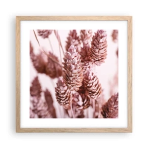 Plakat i ramme af lyst egetræ - Tilsyneladende ubemærket - 40x40 cm