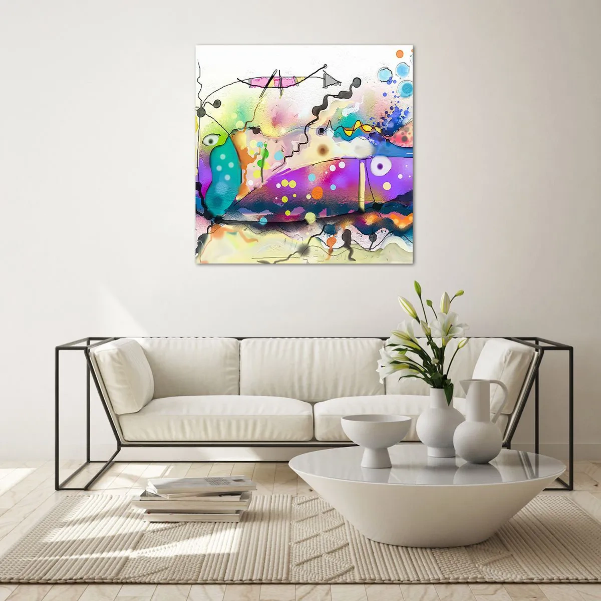 Billede på glas - Ingen ord! - 70x70 cm