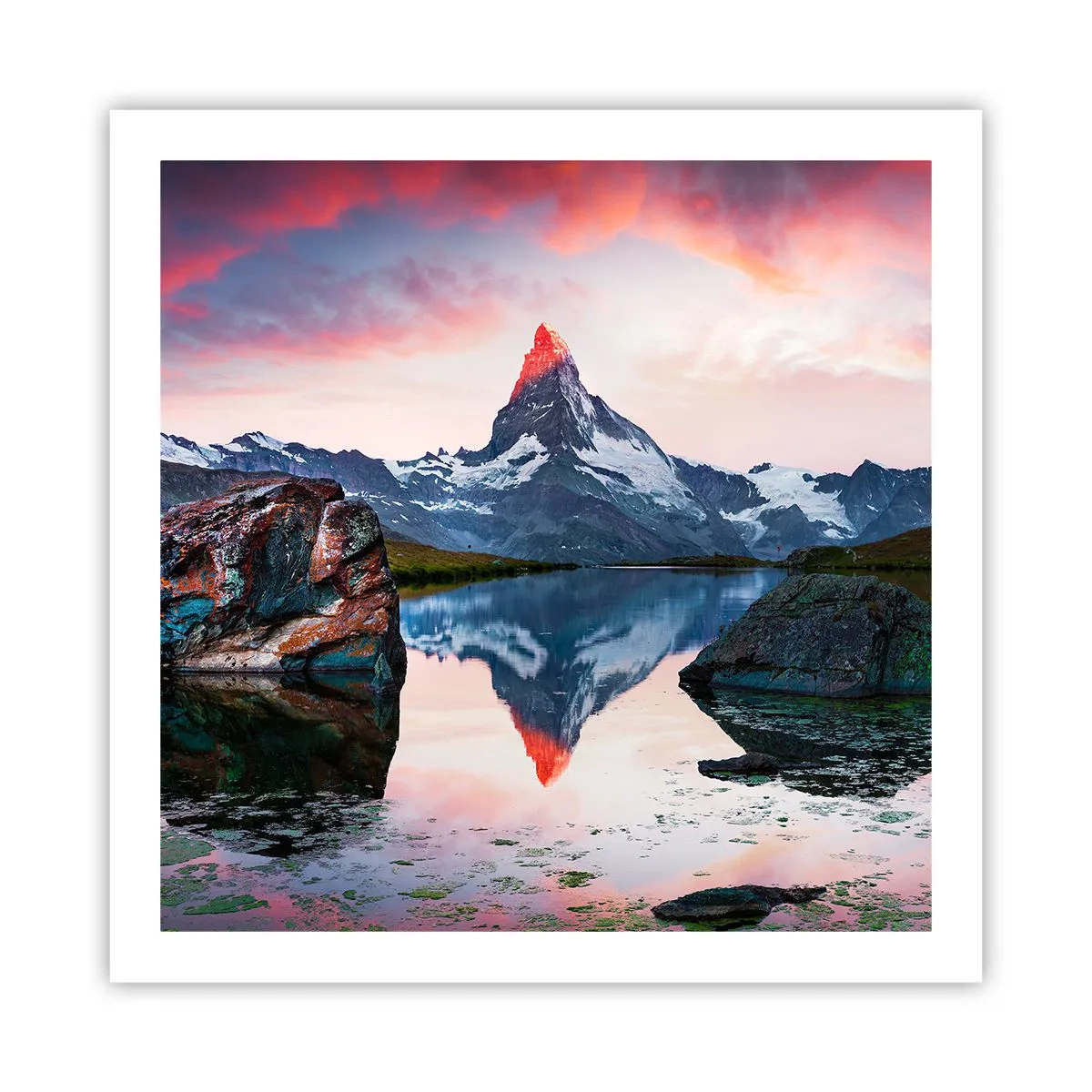 Plakat - Bjergenes hjerte er varmt - 60x60 cm