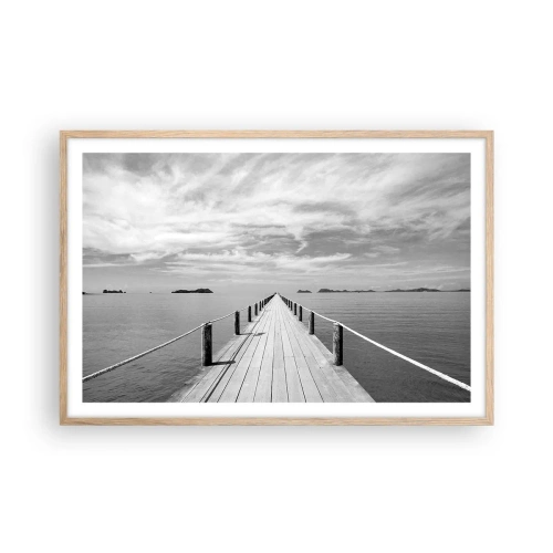 Plakat i ramme af lyst egetræ - Eller måske en rejse... - 91x61 cm