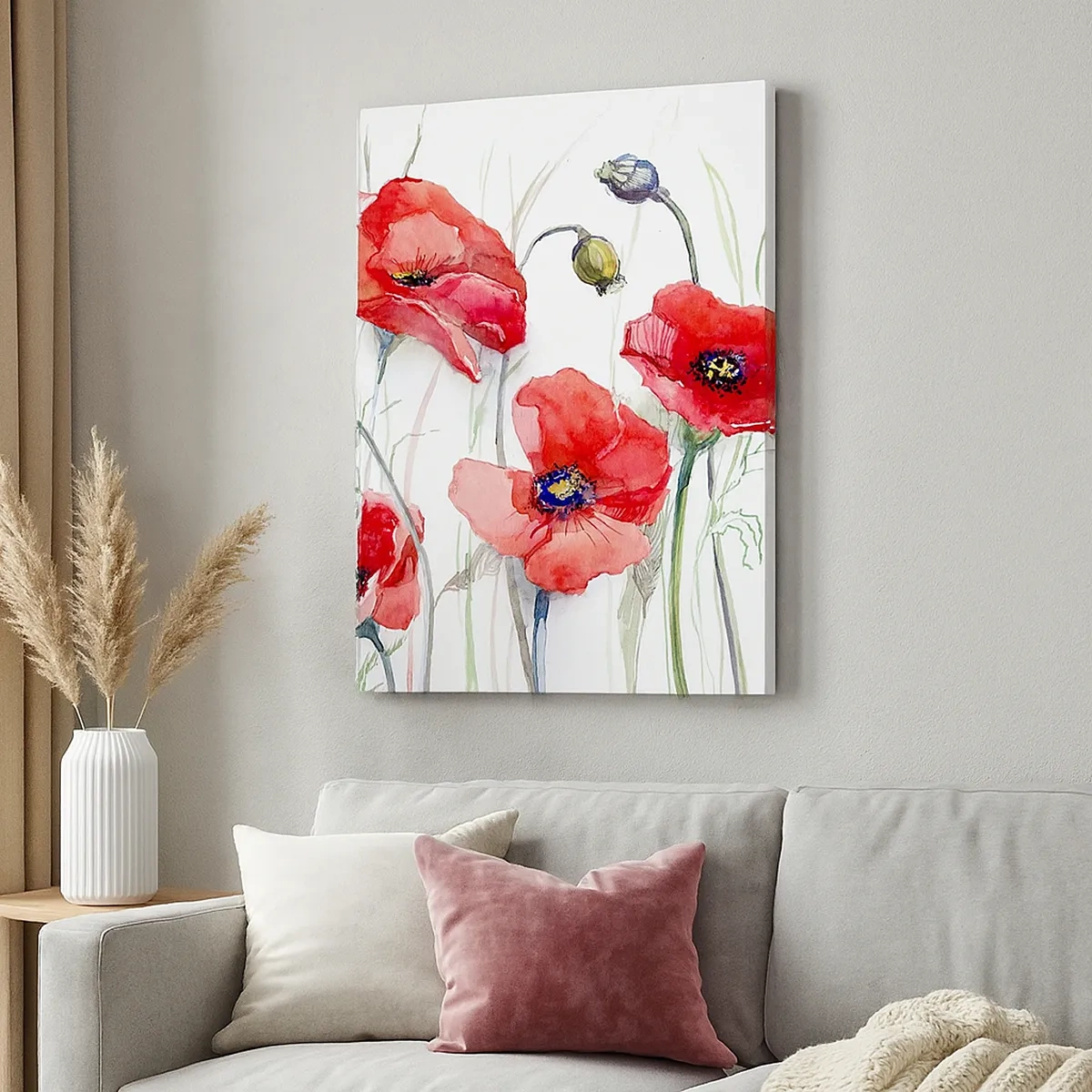 Lærredstryk - Billede på lærred - Polske blomster - 50x70 cm