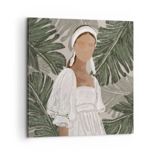 Lærredstryk - Billede på lærred - Eksotisk portræt - 60x60 cm