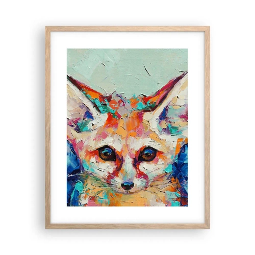 Plakat i ramme af lyst egetræ - Er du klar til mig? - 40x50 cm